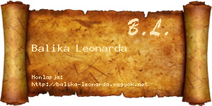 Balika Leonarda névjegykártya